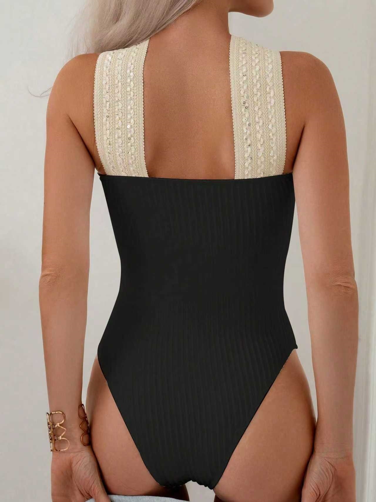 Crossover Front One-Piece Swimsuit with Waistband view 6