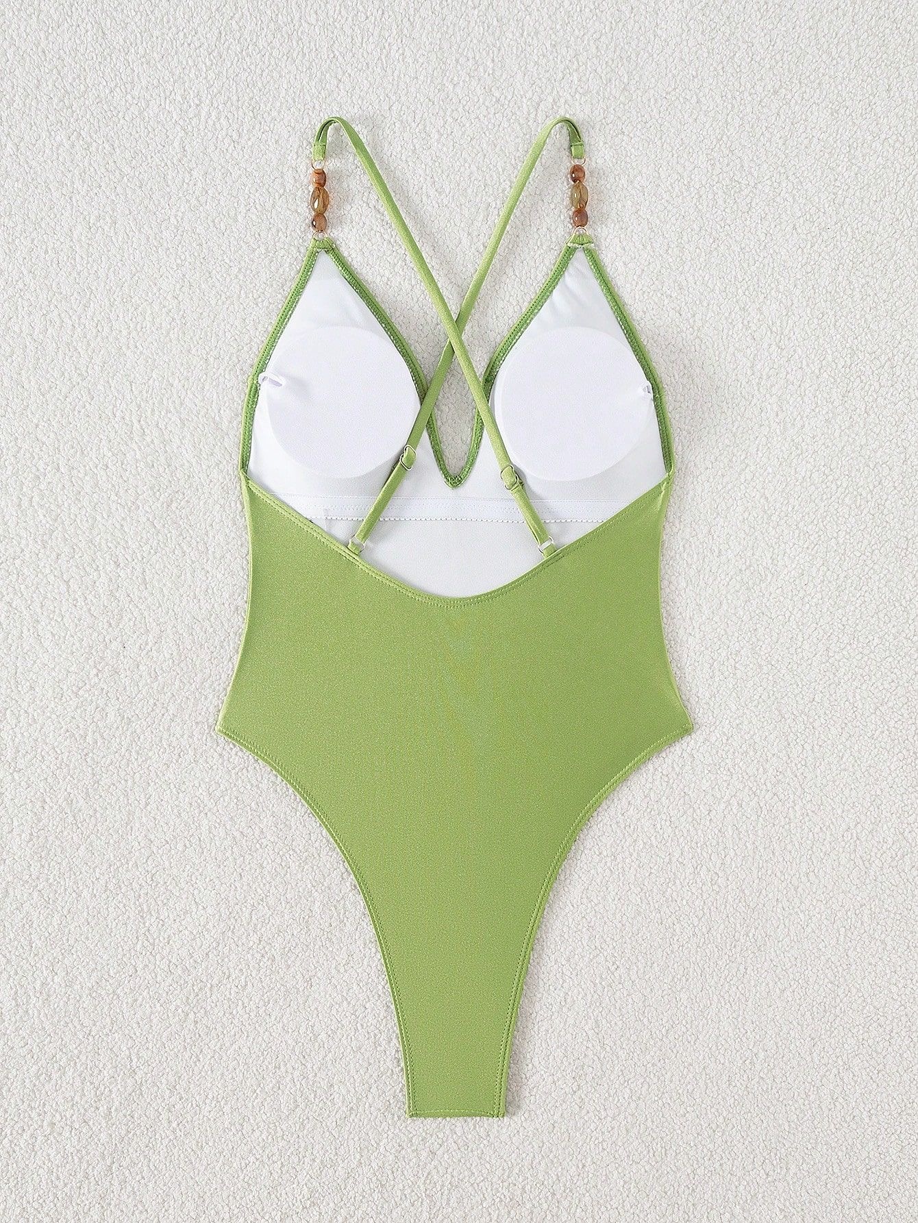 V-Neck One-Piece Swimsuit with Crisscross Back view 6