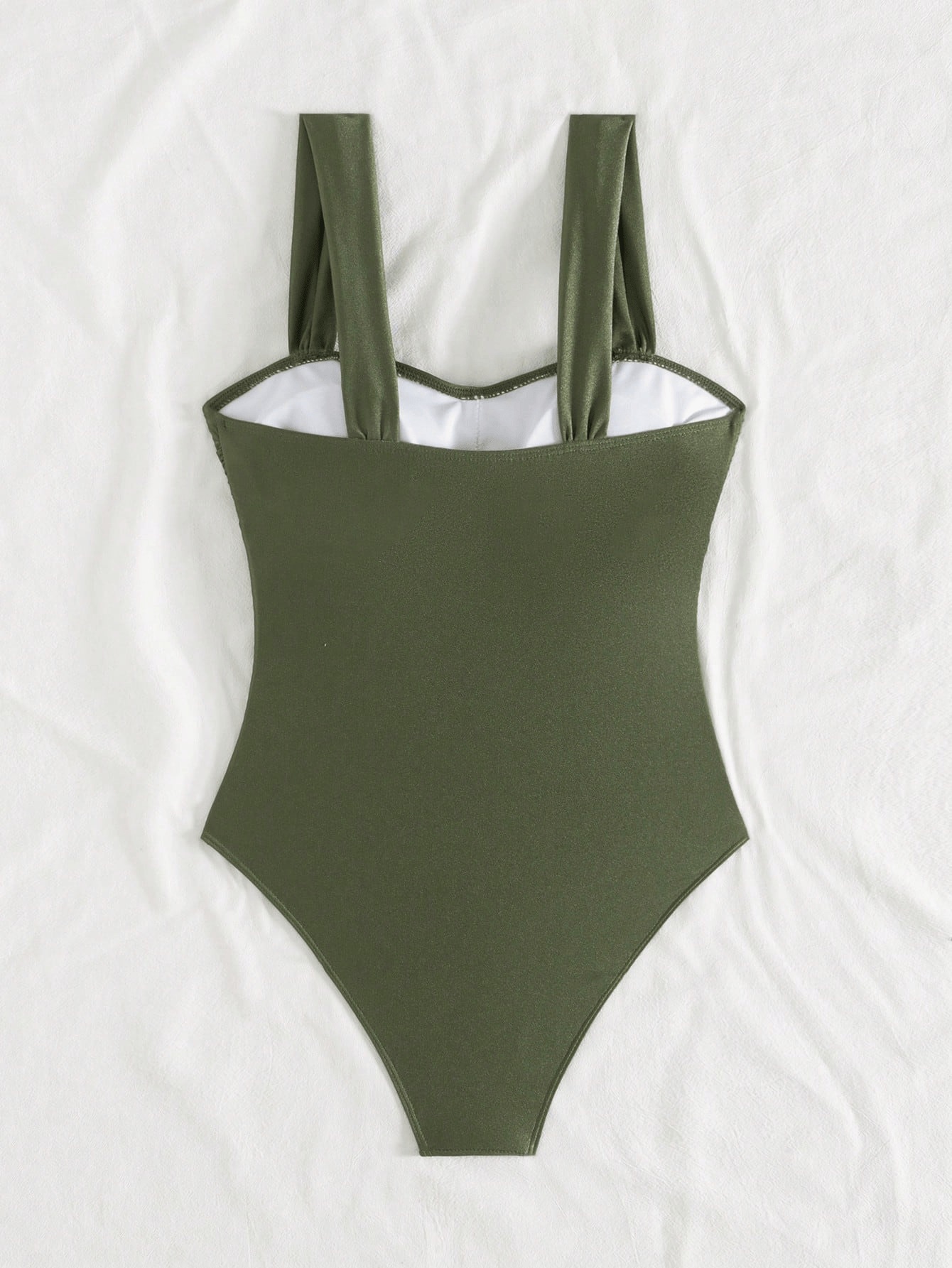 One-Piece Swimsuit with Sweetheart Neckline and Ruched Front view 4