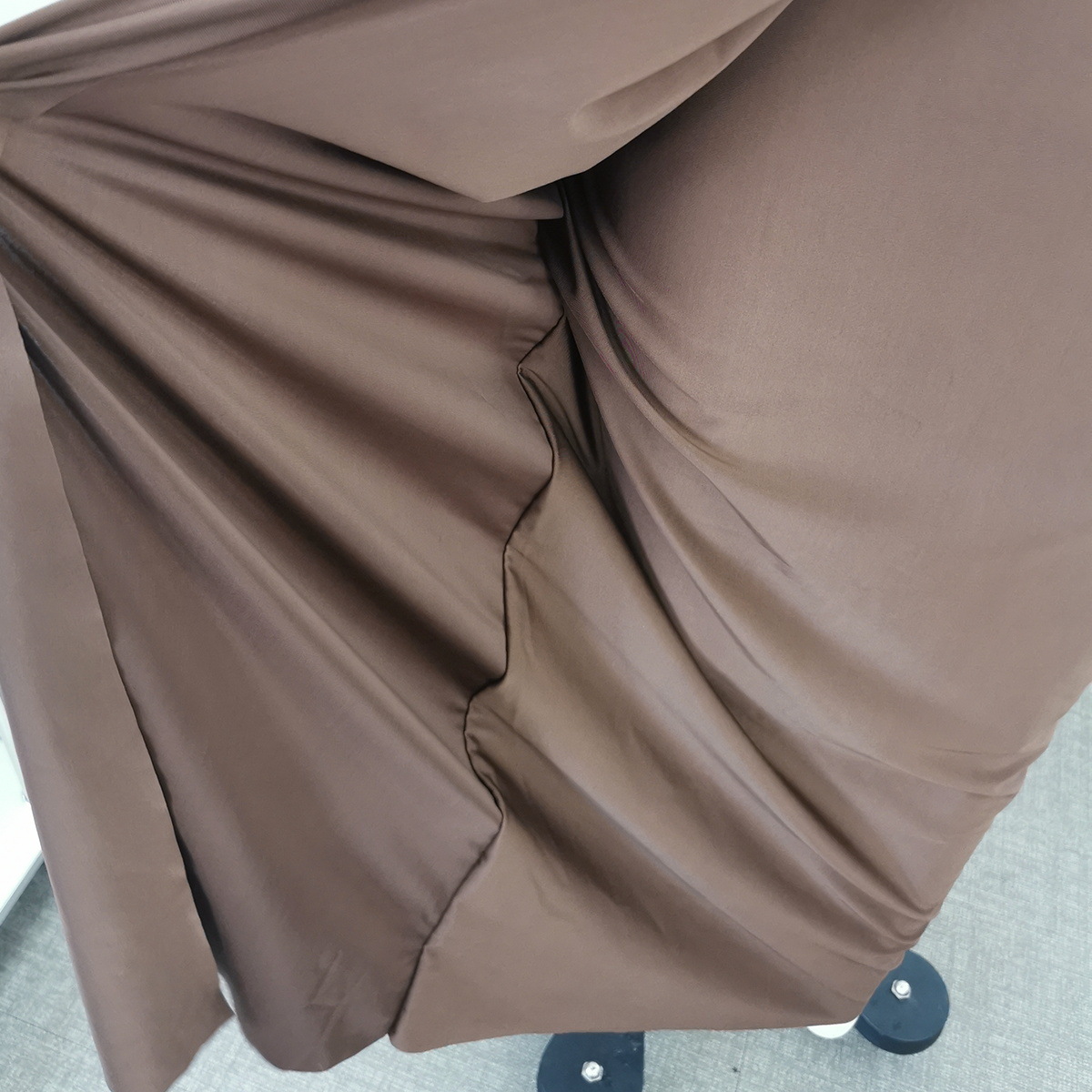 Brown Ruched Sleeveless Bodysuit and Wrap Maxi Skirt Set