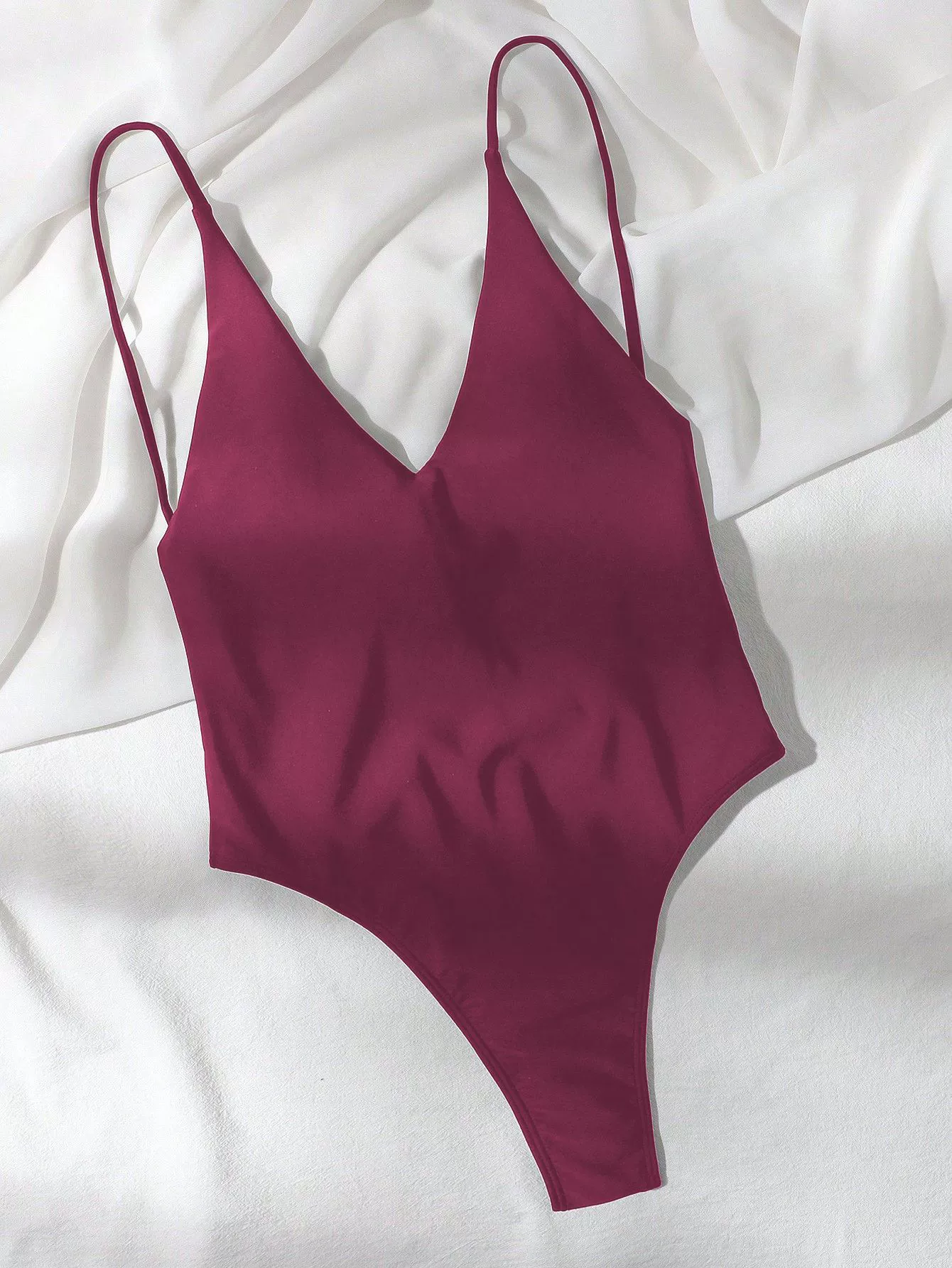Women's V-Neck Tie-Back One-Piece Swimsuit view 4