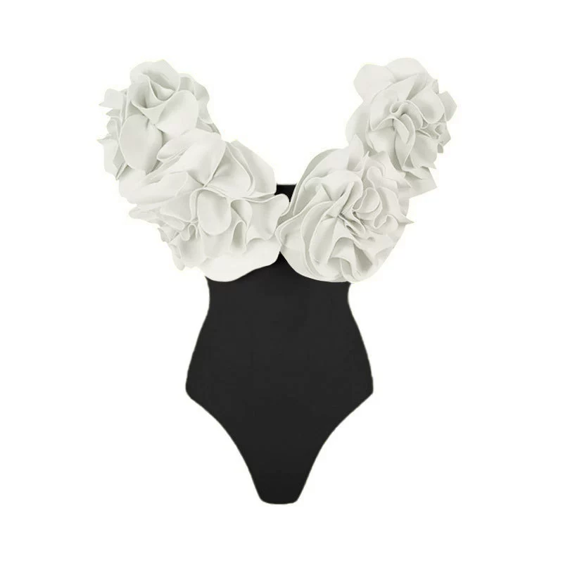 Off-Shoulder Ruffled One-Piece Swimsuit with Bust Overlay view 11