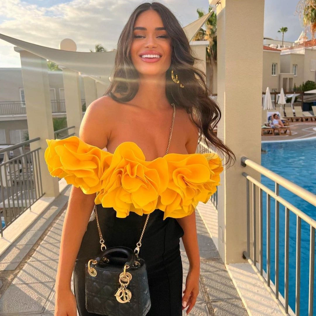 Off-Shoulder Ruffled One-Piece Swimsuit with Bust Overlay view 3