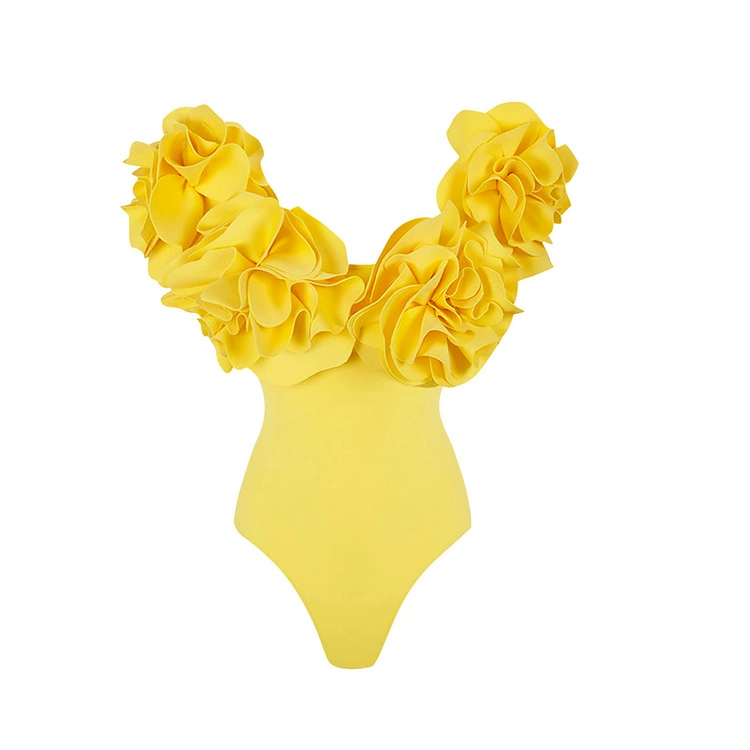 Off-Shoulder Ruffled One-Piece Swimsuit with Bust Overlay view 6