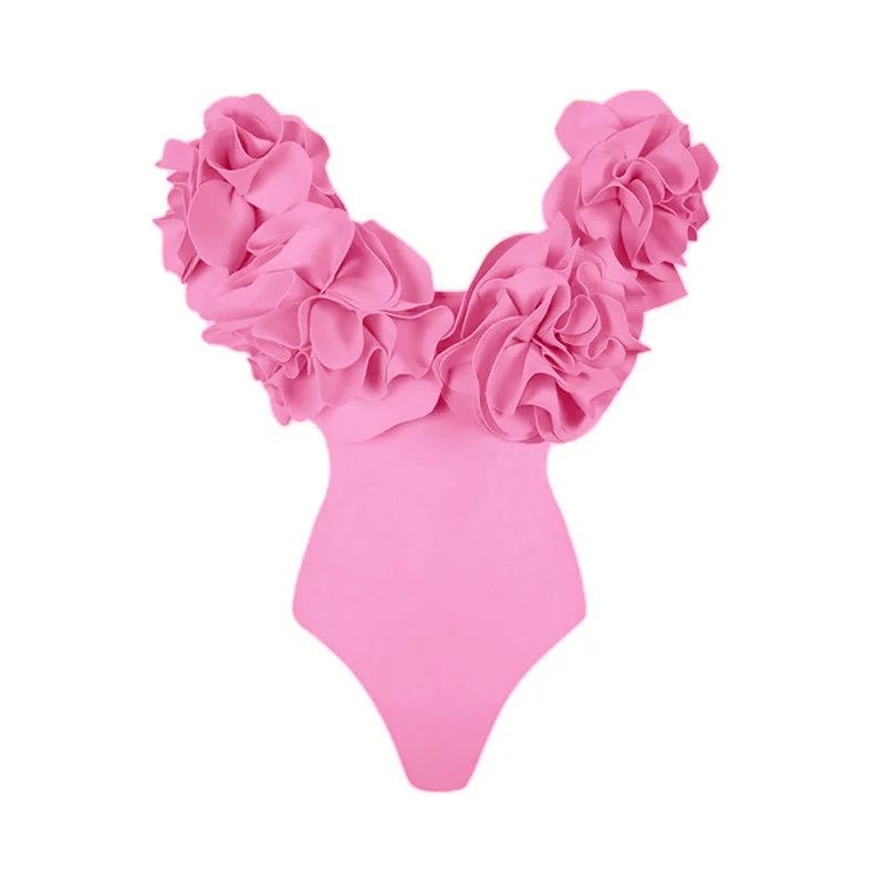 Off-Shoulder Ruffled One-Piece Swimsuit with Bust Overlay view 8