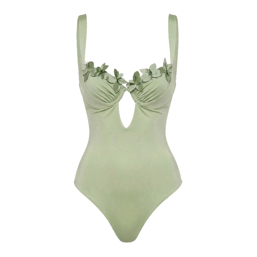 One-Piece Swimsuit and Wrap Sarong Skirt Set view 6