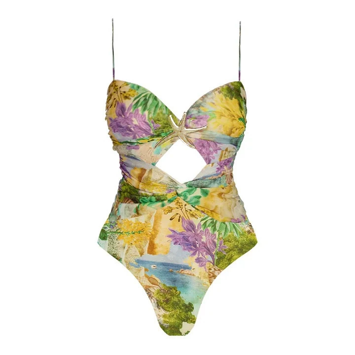 Cutout One-Piece Swimsuit and Maxi Cover-Up Dress Set view 12
