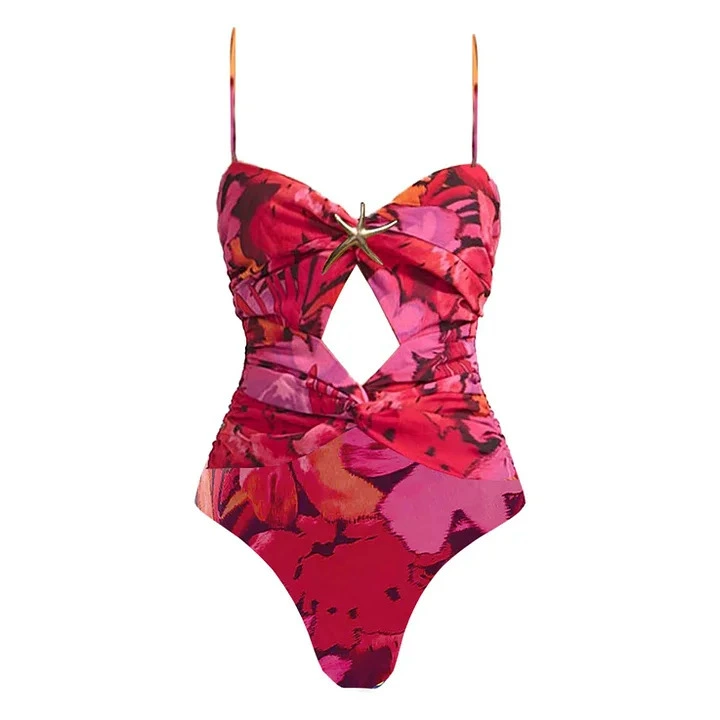 Cutout One-Piece Swimsuit and Maxi Cover-Up Dress Set view 15