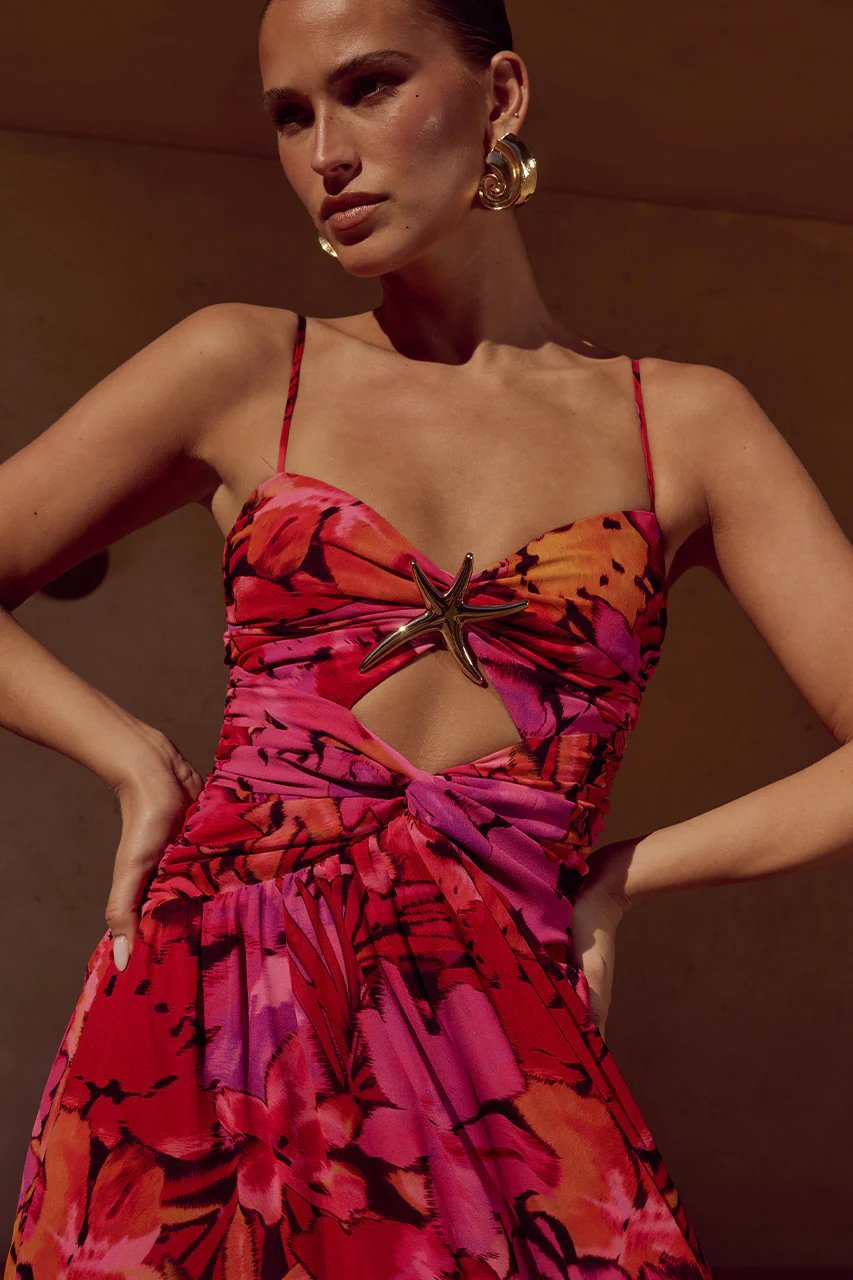 One Piece Swimsuit with Cover Up Maxi Skirt Set