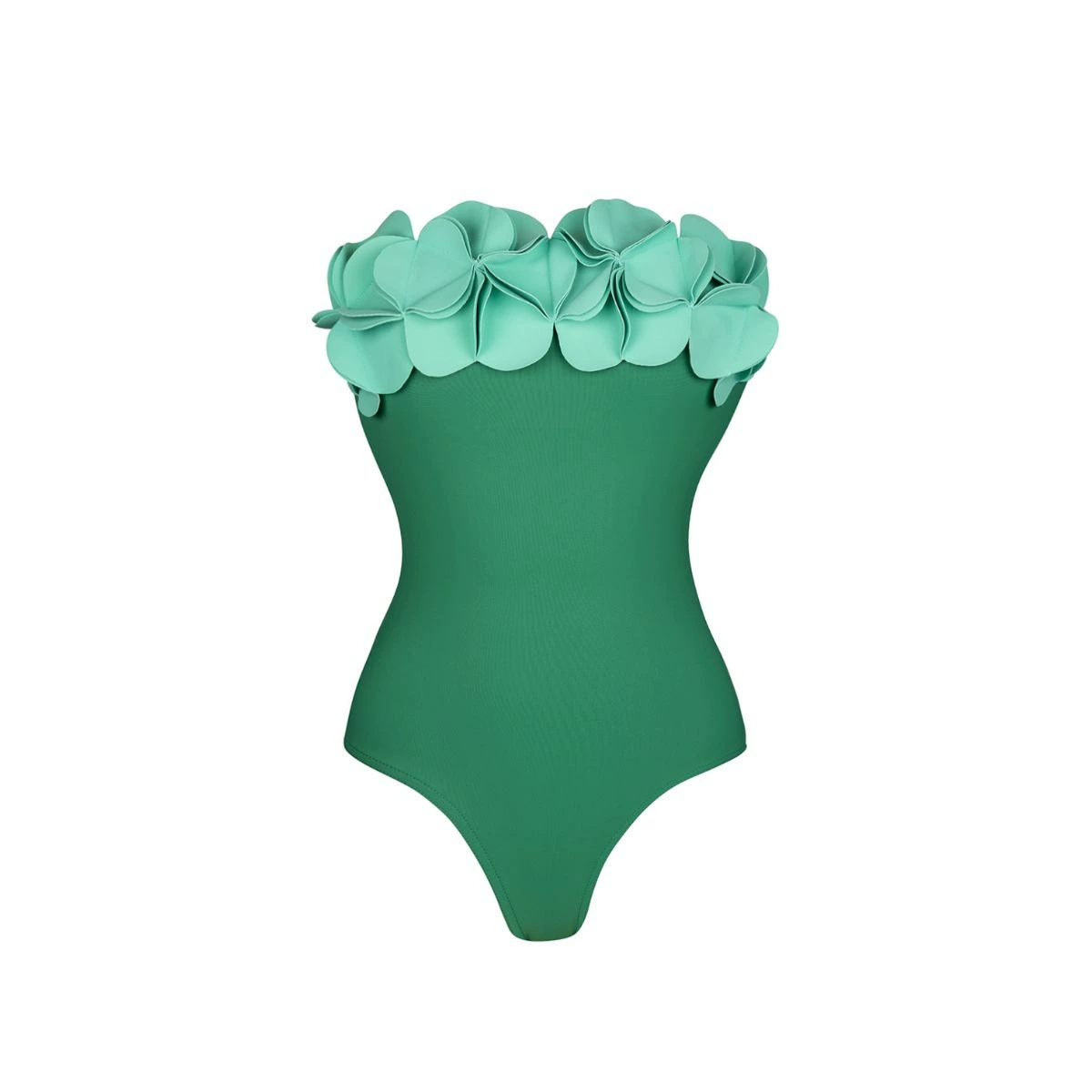 Three-Dimensional Appliqué Bandeau One-Piece Swimsuit and Cover-Up Set view 10