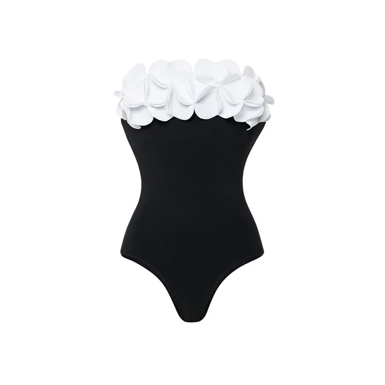One Shoulder Swimsuit and Skirt Set