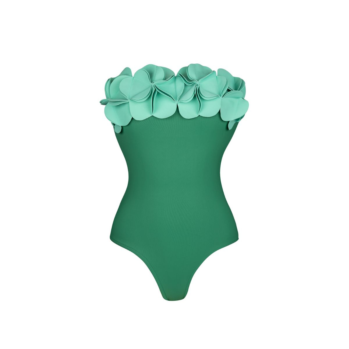 Green Bandeau Swimsuit 1