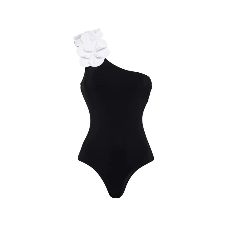 Three-Dimensional Appliqué Bandeau One-Piece Swimsuit and Cover-Up Set view 8