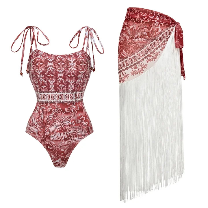 Red and White Print