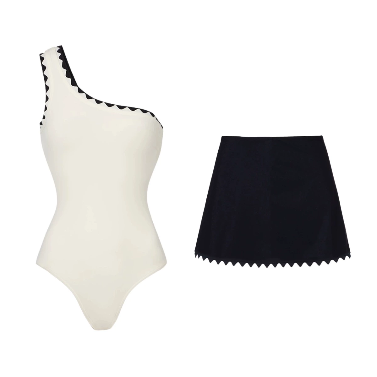 Zigzag Trim Mini Skirt
