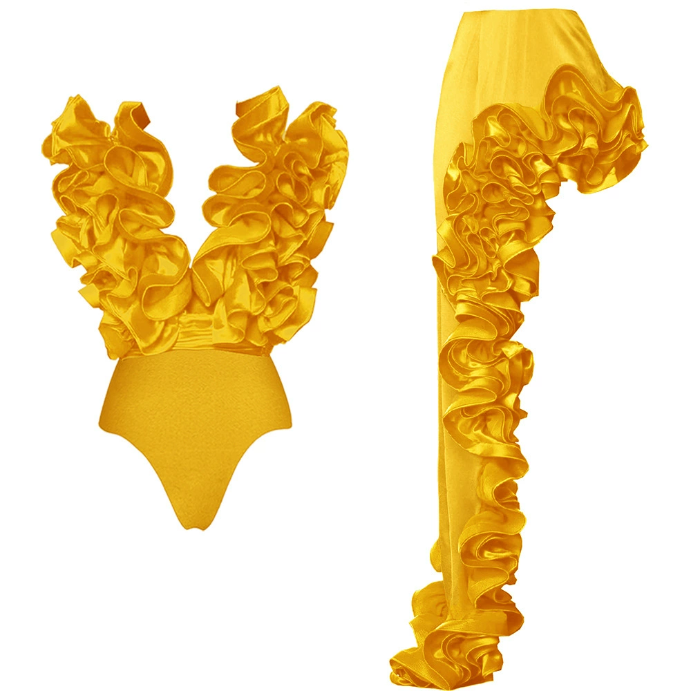 Ruffle Bodysuit and High-Low Skirt Set view 13