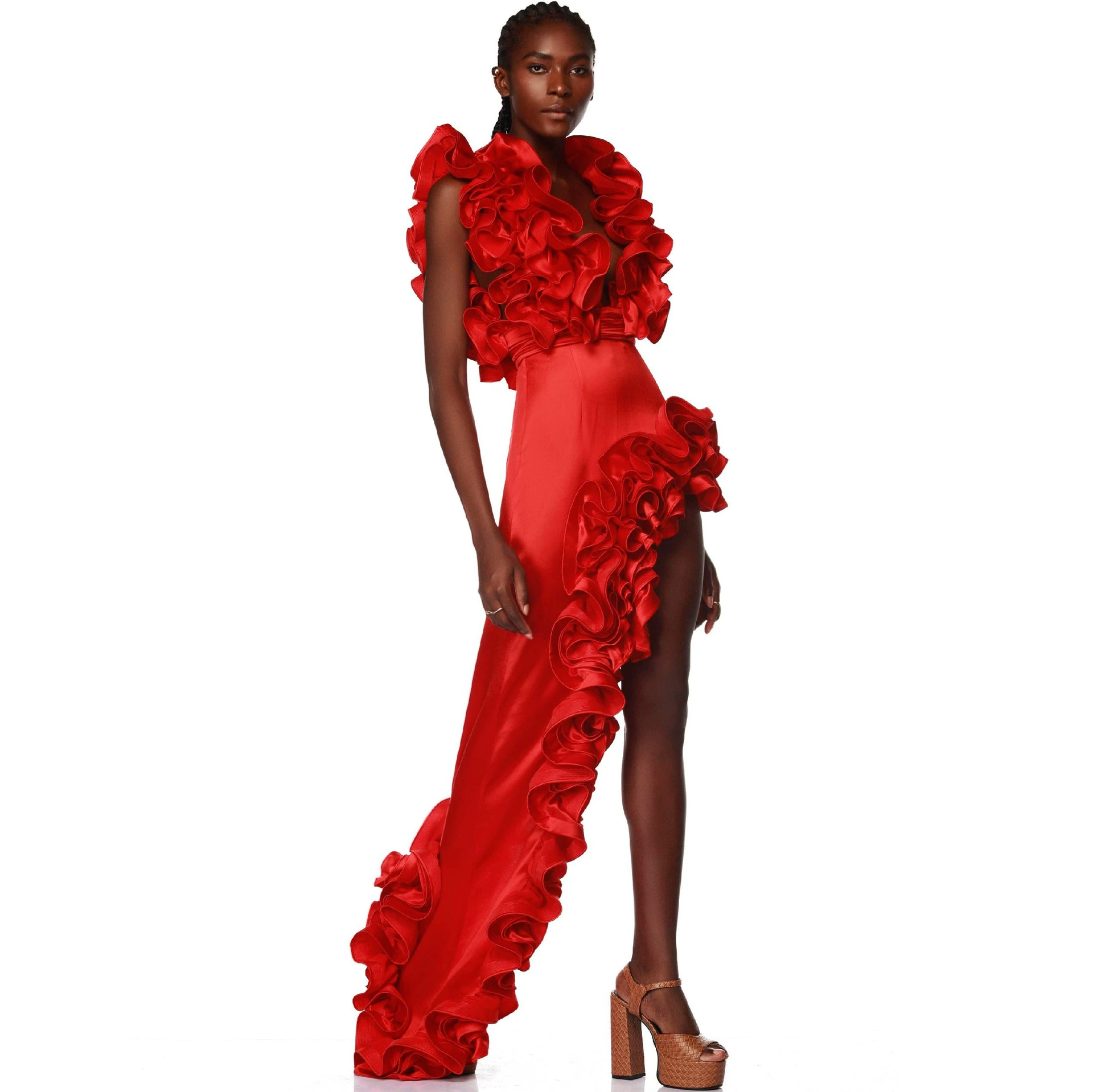 Ruffle Bodysuit and High-Low Skirt Set view 4