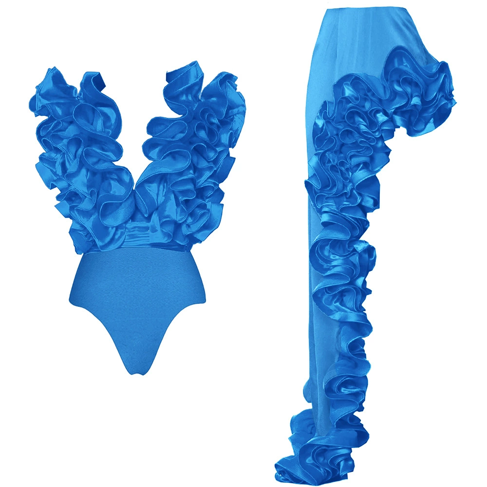 Ruffle Bodysuit and High-Low Skirt Set view 5