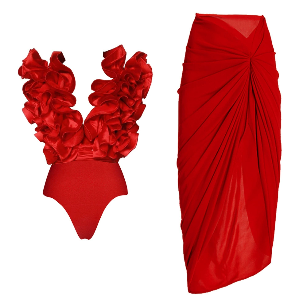 Ruffle Bodysuit and High-Low Skirt Set view 9