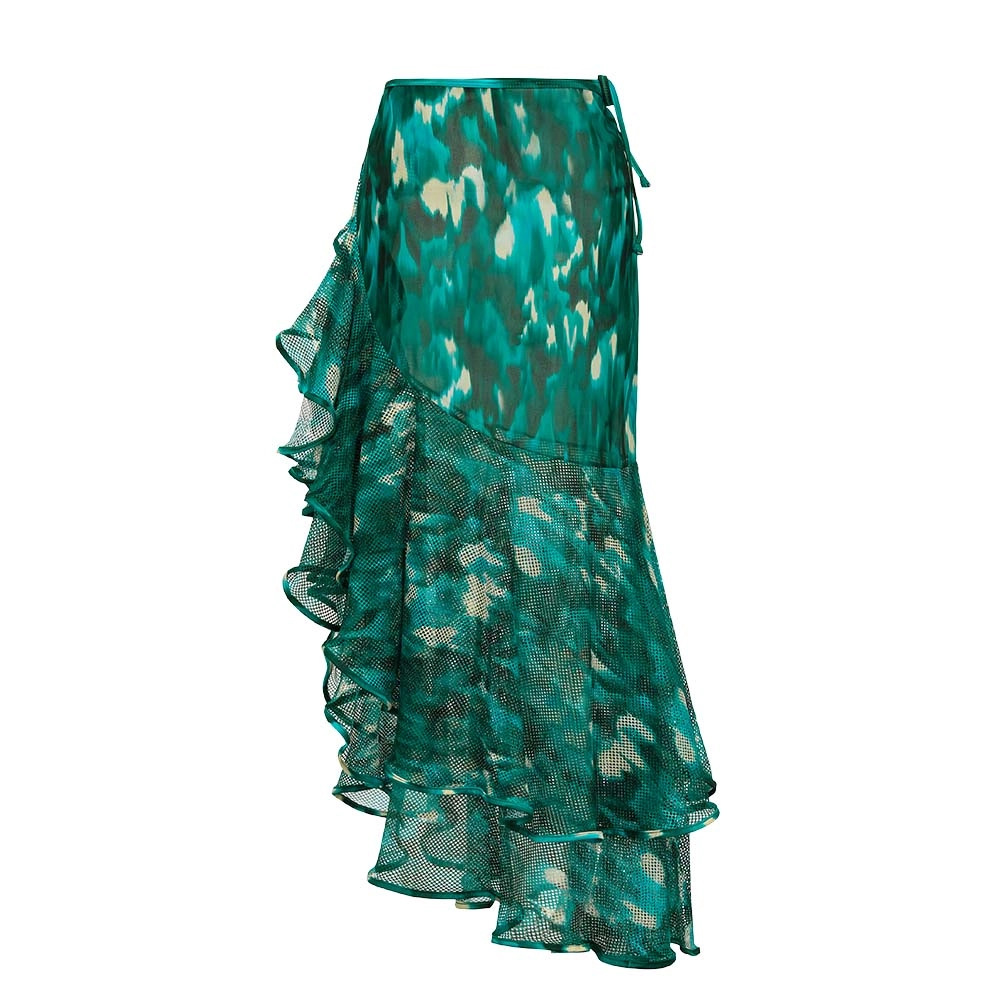 High Waist Long Flared Skirt