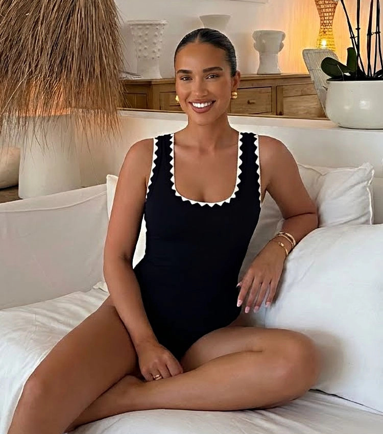 Square Neck One Piece Swimsuit