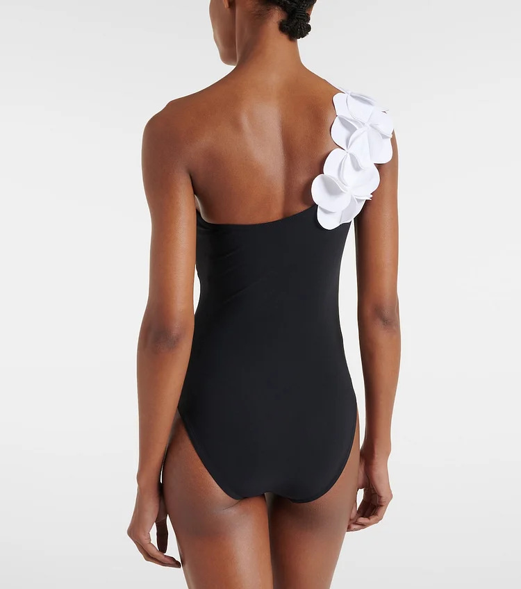 One Shoulder Swimsuit and Skirt Set