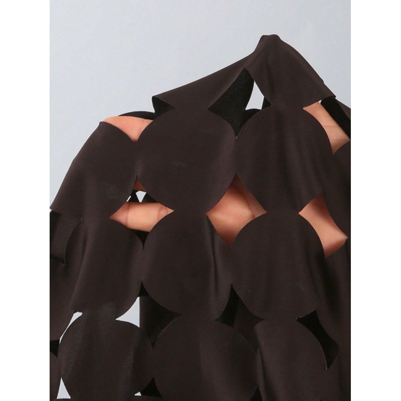 Cutout Cape-Sleeve One-Piece Swimsuit and High-Waisted Skirt Set view 19