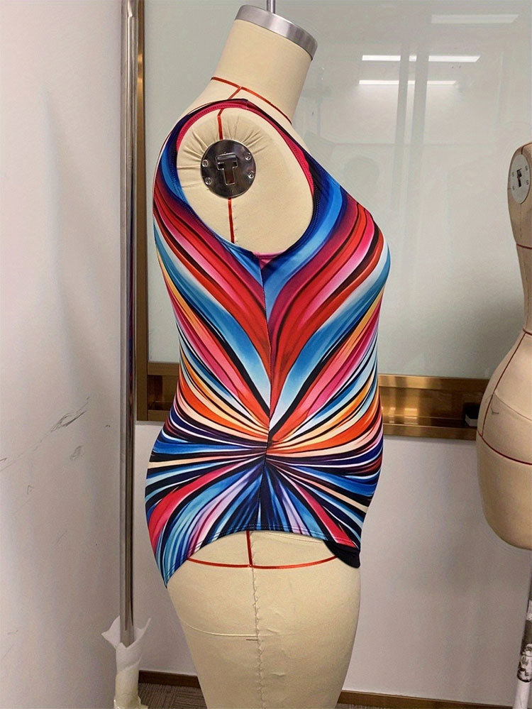 Square Neck One-Piece Swimsuit with Twist Front view 3