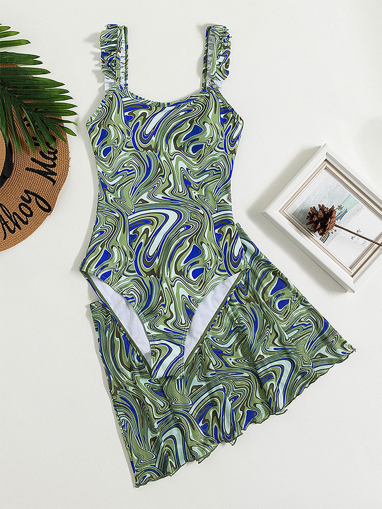 Ruffled Strap Skirted Two-Piece Swimsuit view 3