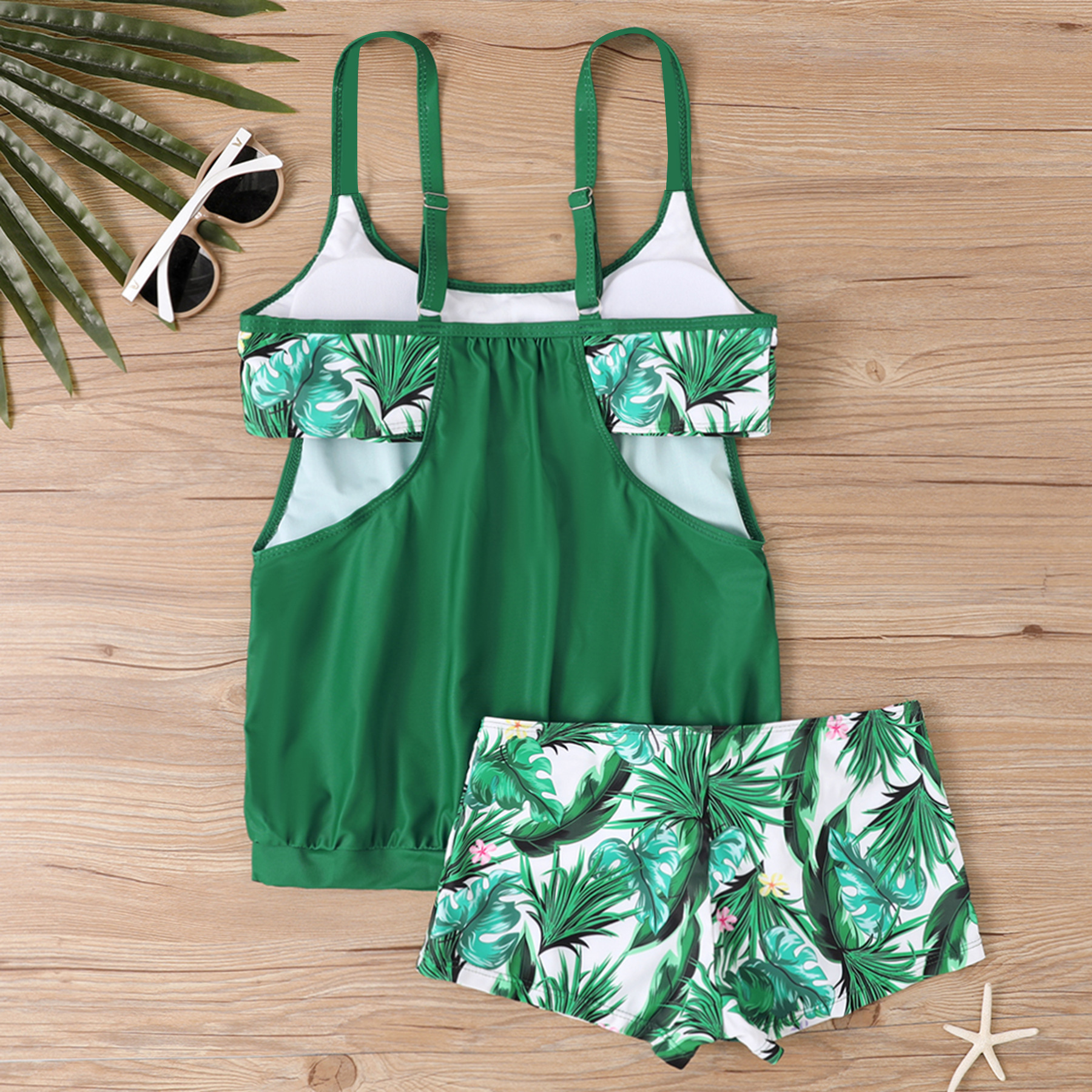 Two-Piece Tankini Swimsuit with Boy Shorts view 12