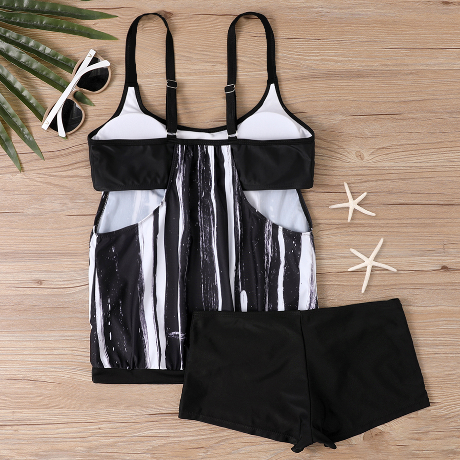 Two-Piece Tankini Swimsuit with Boy Shorts view 8
