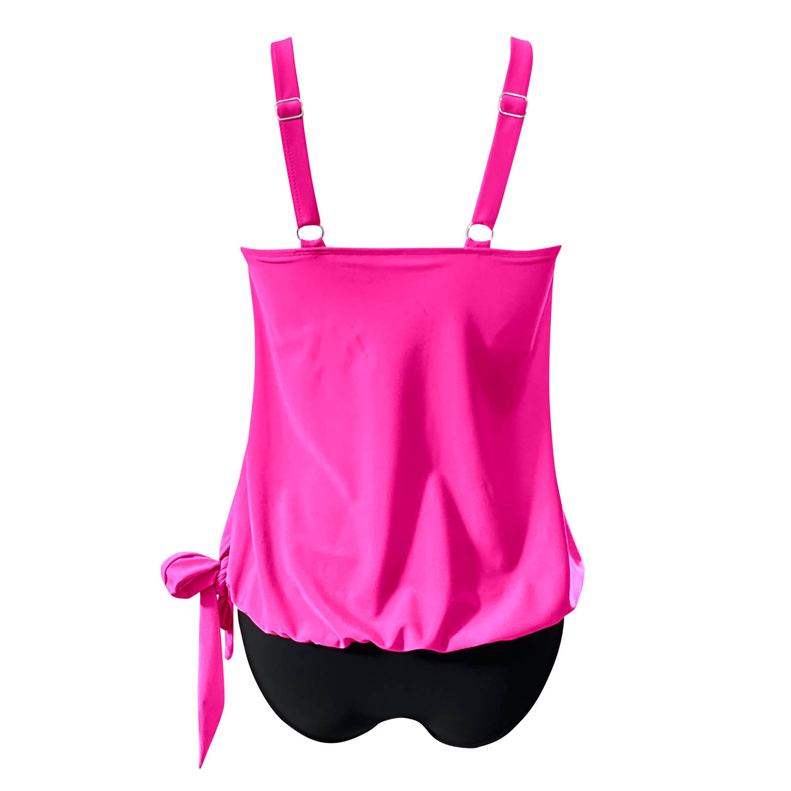 Women's Tankini Swimsuit with Ruched Top and Side Tie Bottom view 24