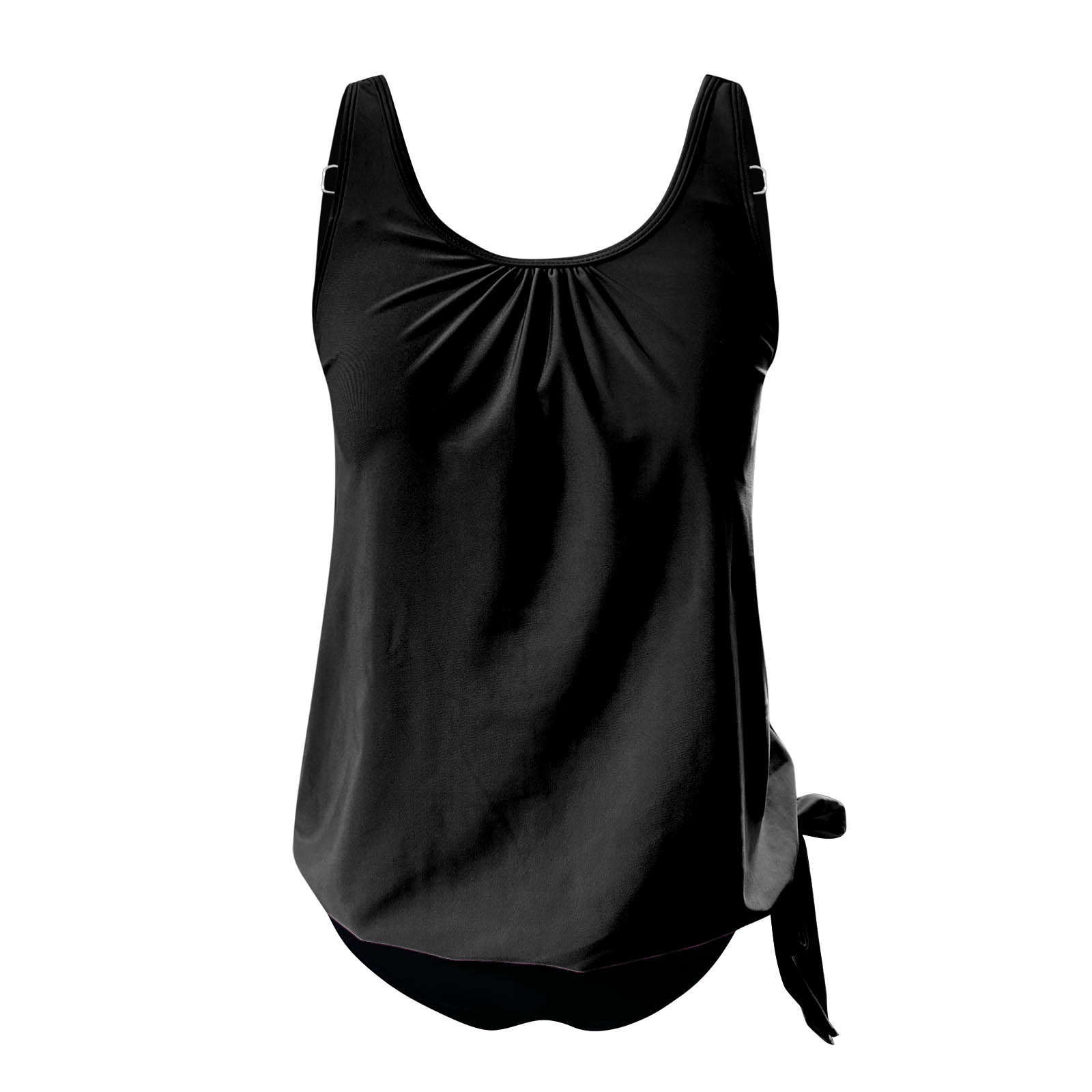 Women's Tankini Swimsuit with Ruched Top and Side Tie Bottom view 31