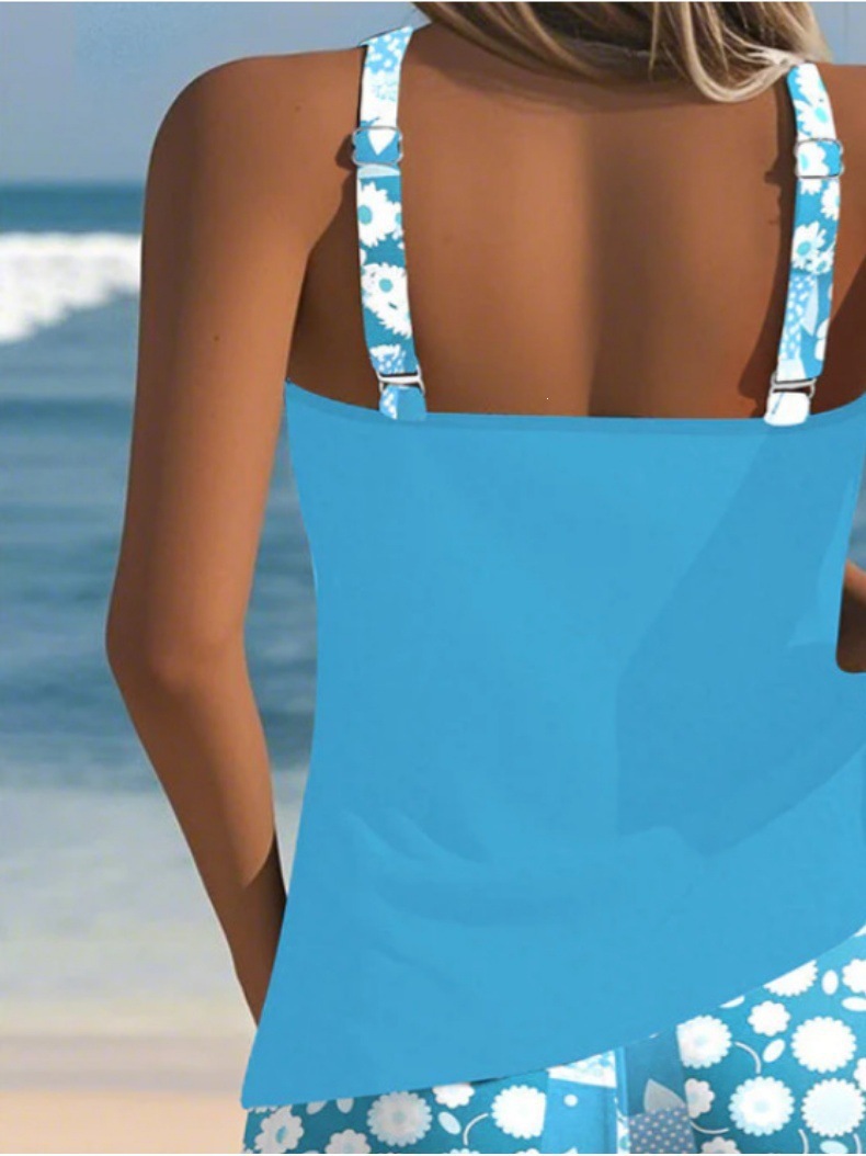 Two-Piece Tankini Swimsuit with Boy Shorts view 10