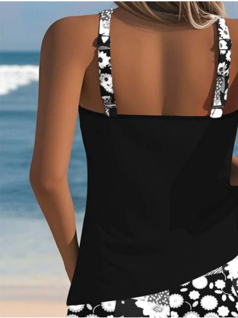 Two-Piece Tankini Swimsuit with Boy Shorts view 8
